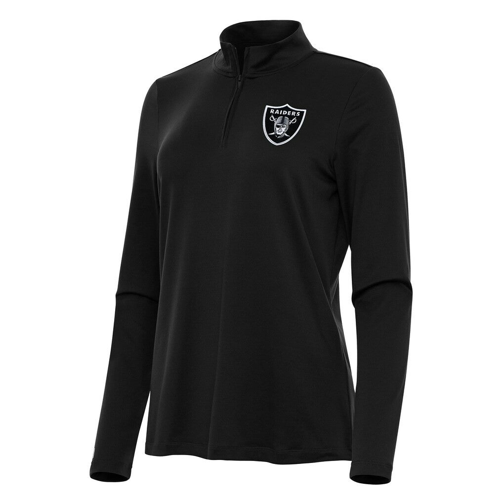 Las Vegas Raiders Antigua Women's Reprocess Quarter-Zip Top Black