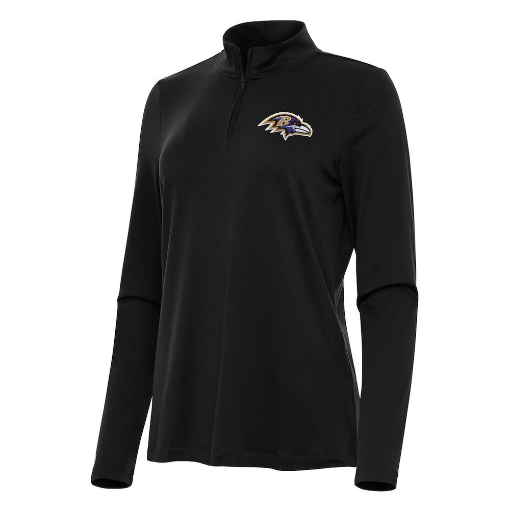 Baltimore Ravens Antigua Women's Reprocess Quarter-Zip Top Black