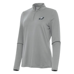 Philadelphia Eagles Antigua Women's Reprocess Quarter-Zip Top Gray