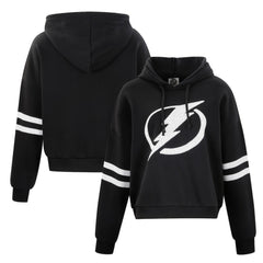 Tampa Bay Lightning Cuce Women's Sequin Cropped Pullover Hoodie - Black - NHL 201963114
