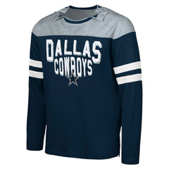 Dallas Cowboys G-III Sports by Carl Banks Adaptive Hail Mary Long Sleeve T-Shirt Navy/Silver