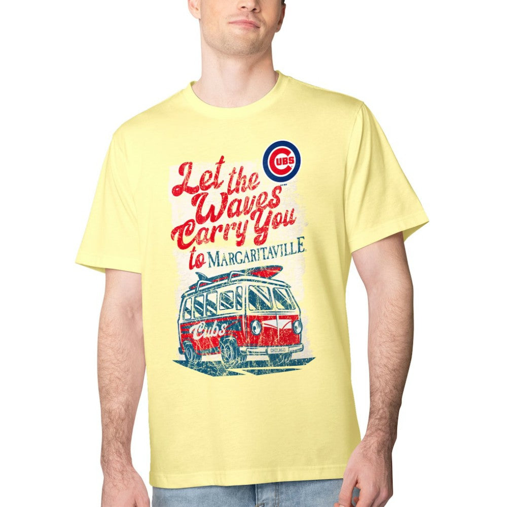 Chicago Cubs Margaritaville Bus Waves Graphic T-Shirt - Yellow - MLB Online