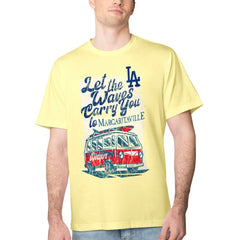 Los Angeles Dodgers Margaritaville Bus Waves Graphic T-Shirt - Yellow - MLB on Sale