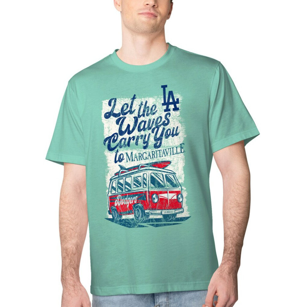 Los Angeles Dodgers Margaritaville Bus Waves Graphic T-Shirt - Mint - MLB Discount