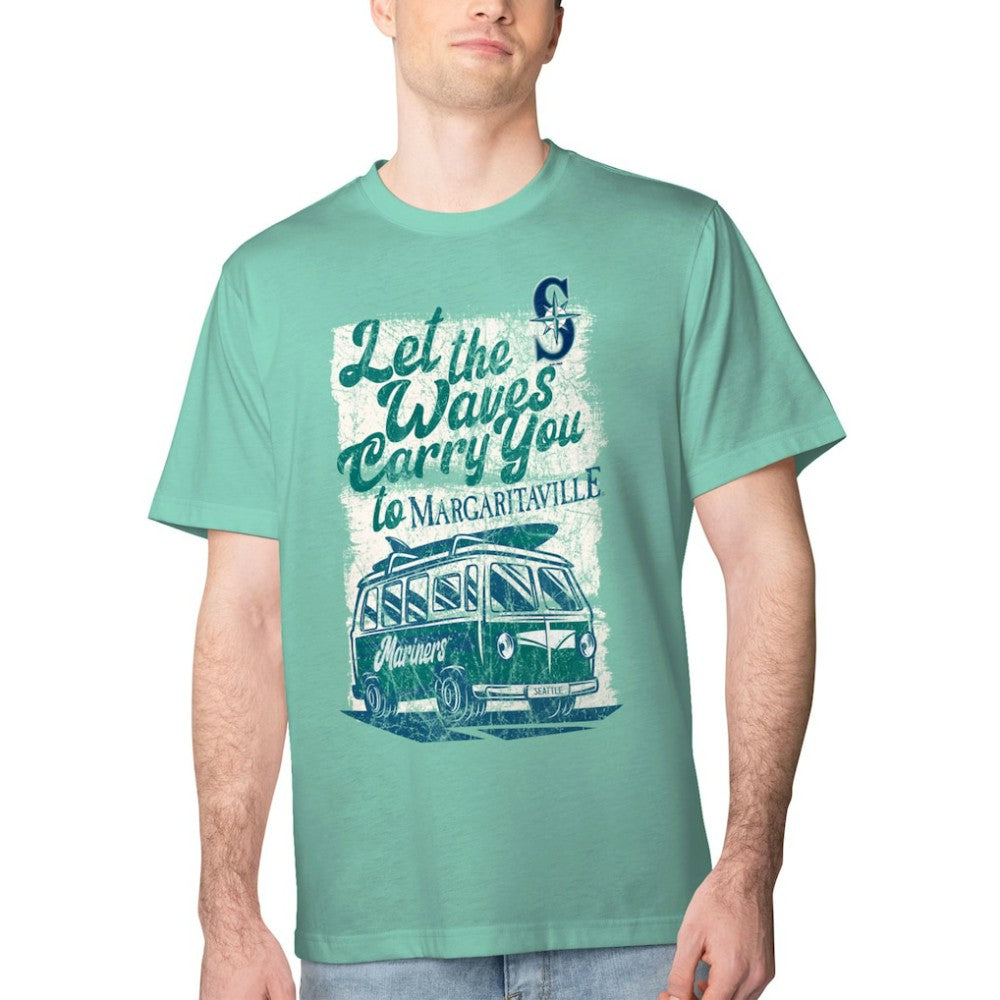 Seattle Mariners Margaritaville Bus Waves Graphic T-Shirt - Mint - MLB on Sale