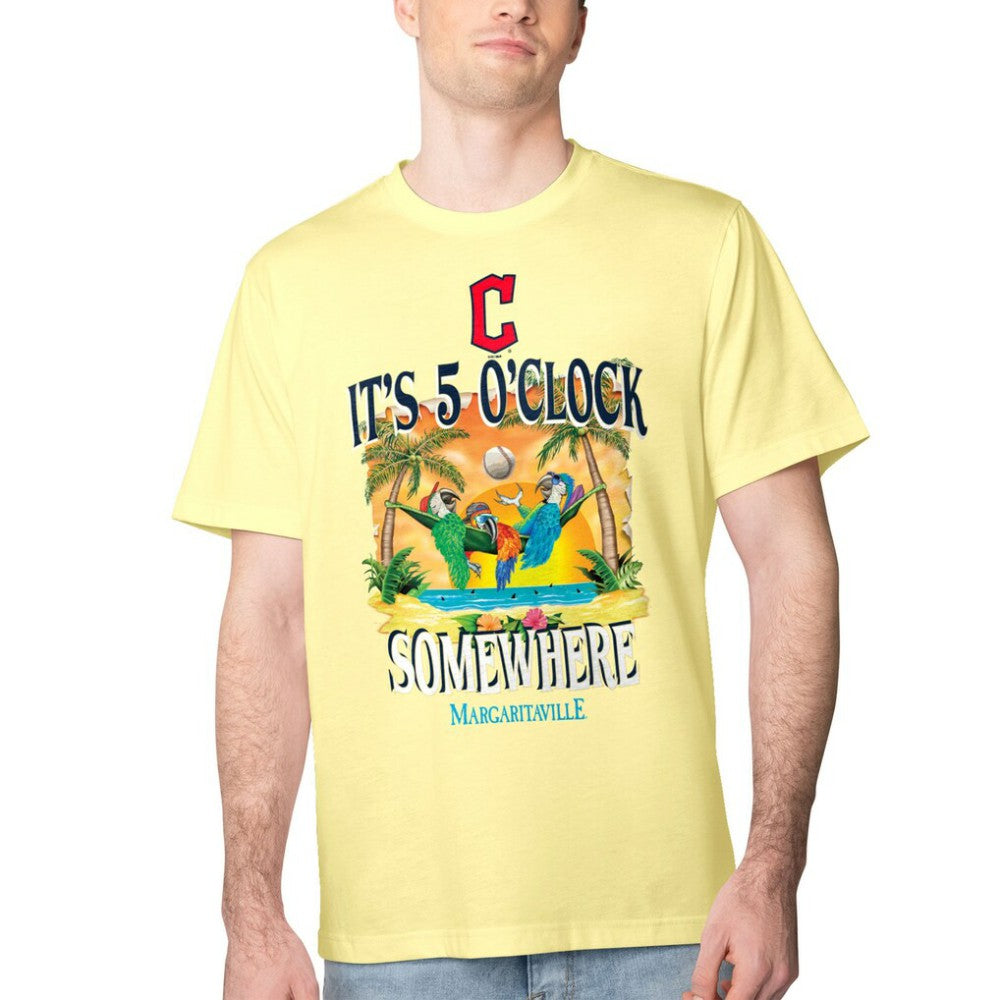 Cleveland Guardians Margaritaville Five O'Clock Graphic T-Shirt - Yellow - MLB Discount