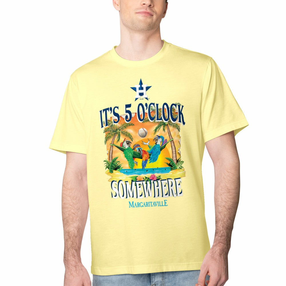 Houston Astros Margaritaville Five O'Clock Graphic T-Shirt - Yellow - MLB on Sale