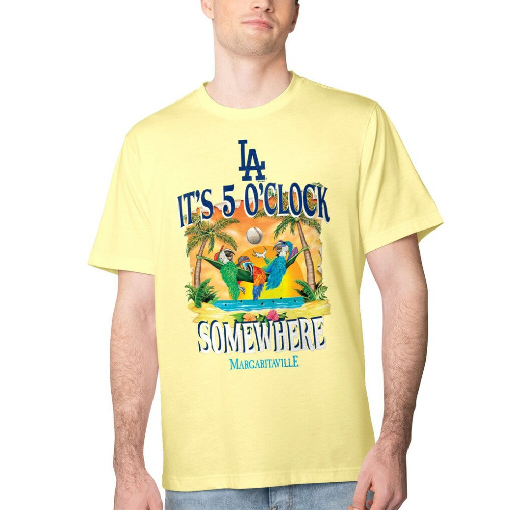 Los Angeles Dodgers Margaritaville Five O'Clock Graphic T-Shirt - Yellow - MLB on Sale