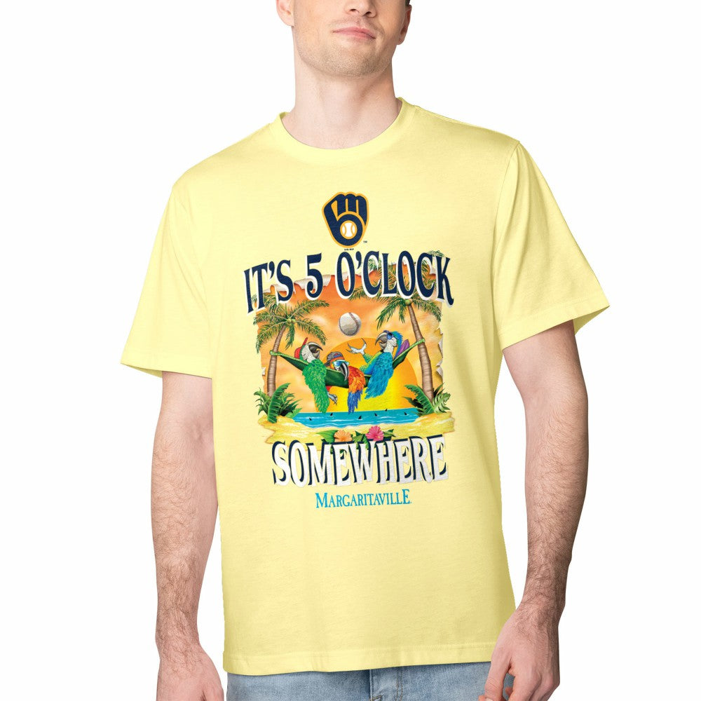 Milwaukee Brewers Margaritaville Five O'Clock Graphic T-Shirt - Yellow - MLB Sale