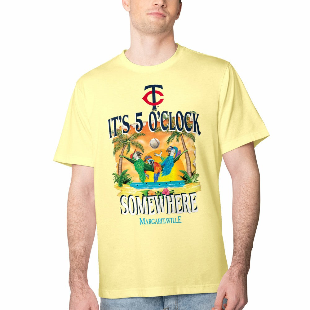 Minnesota Twins Margaritaville Five O'Clock Graphic T-Shirt - Yellow - MLB Sale