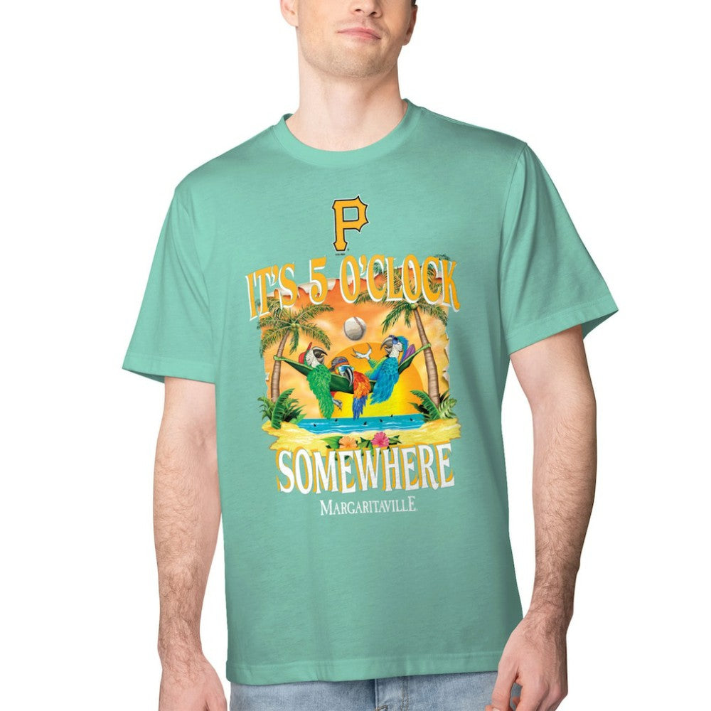 Pittsburgh Pirates Margaritaville Five O'Clock Graphic T-Shirt - Mint - MLB Discount