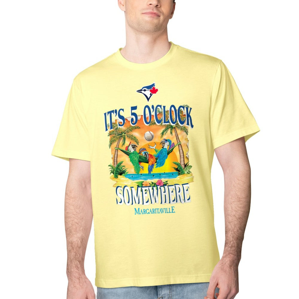 Toronto Blue Jays Margaritaville Five O'Clock Graphic T-Shirt - Yellow - MLB Discount