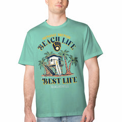 Milwaukee Brewers Margaritaville Beach Hut Graphic T-Shirt - Mint - MLB Discount