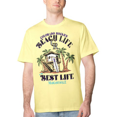 Colorado Rockies Margaritaville Beach Hut Graphic T-Shirt - Yellow - MLB Discount