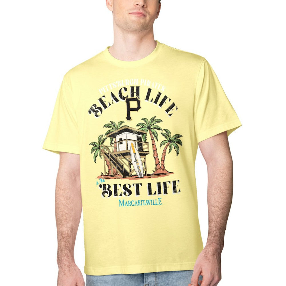 Pittsburgh Pirates Margaritaville Beach Hut Graphic T-Shirt - Yellow - MLB on Sale