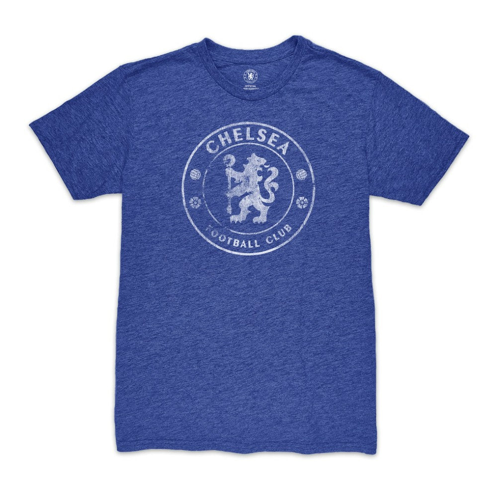 Chelsea 1863FC Mono Badge Vintage Tri-Blend T-Shirt Heather Blue