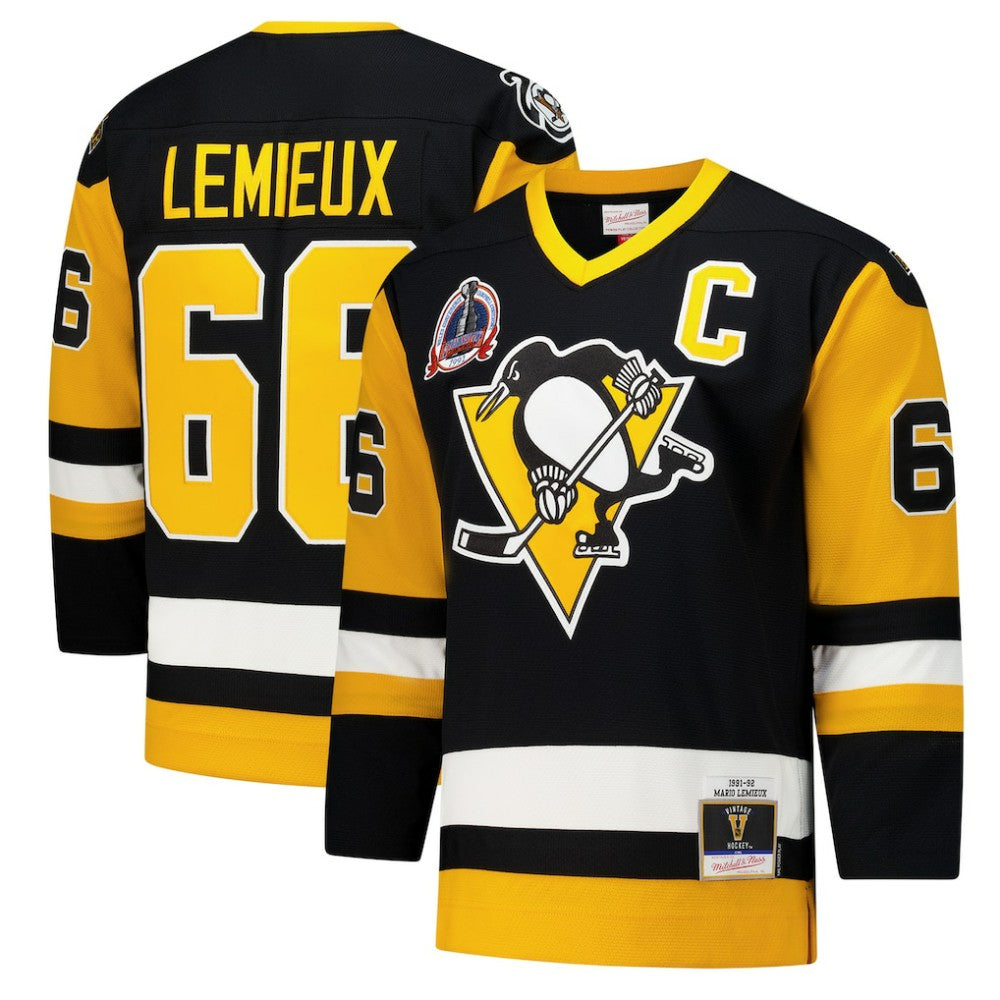 Mario Lemieux Pittsburgh Penguins 1991-92 Power Play Jersey - Black - NHL 201979067