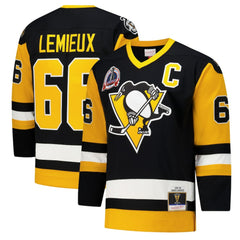 Mario Lemieux Pittsburgh Penguins 1991-92 Power Play Jersey - Black - NHL 201979067