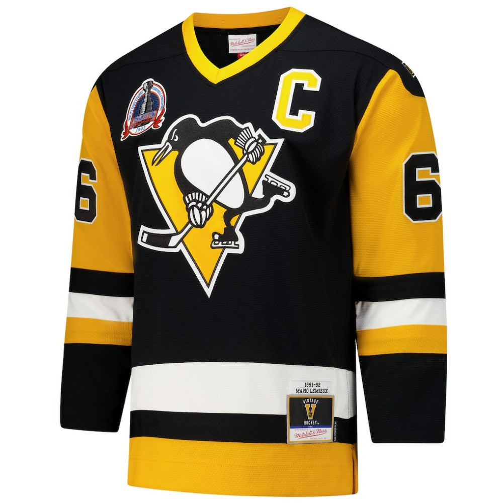 Mario Lemieux Pittsburgh Penguins 1991-92 Power Play Jersey - Black - NHL 201979067