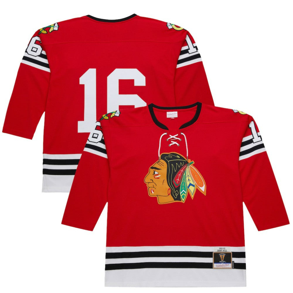 Bobby Hull Chicago Blackhawks 1960-61 Power Play Jersey - Scarlet - NHL 201979070