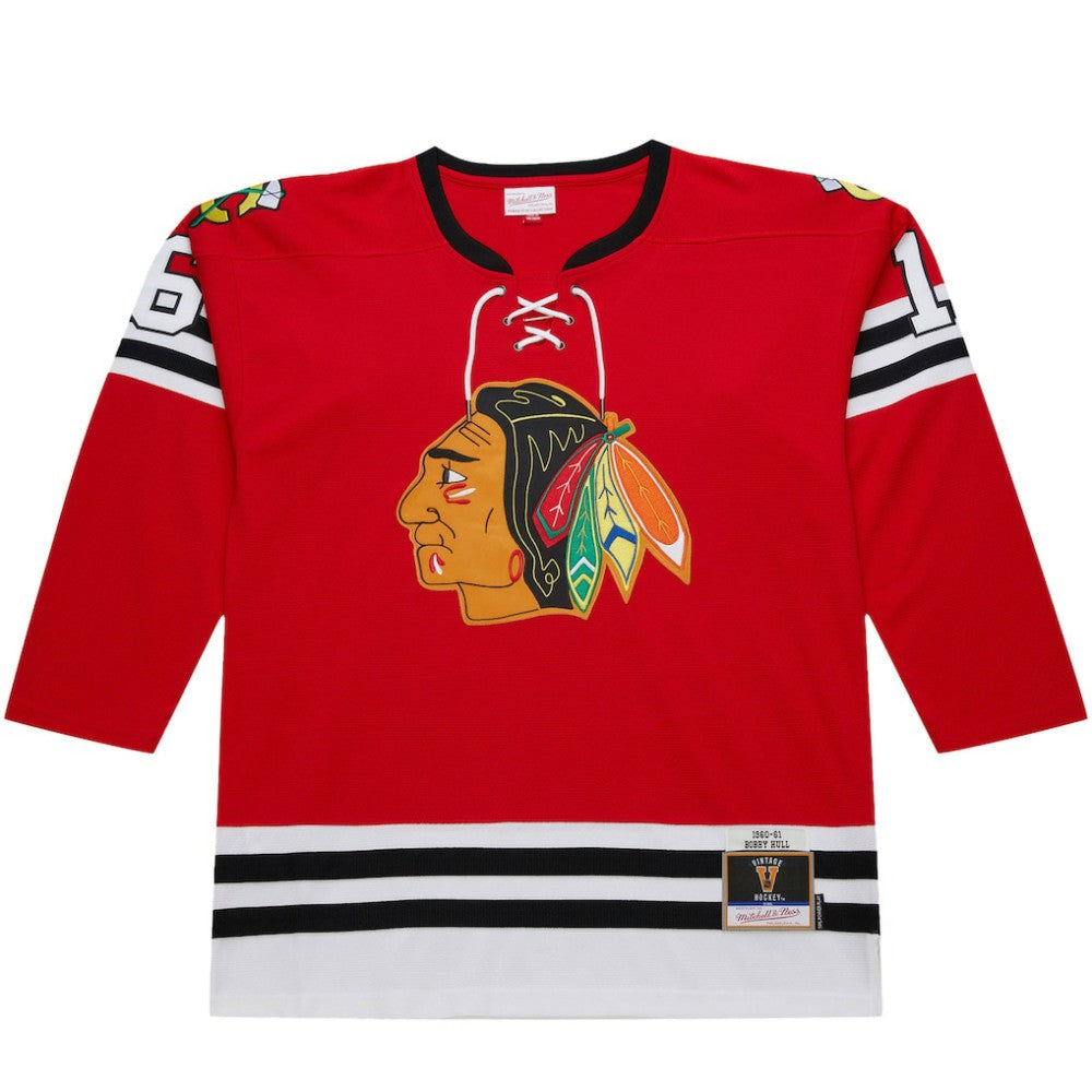 Bobby Hull Chicago Blackhawks 1960-61 Power Play Jersey - Scarlet - NHL 201979070
