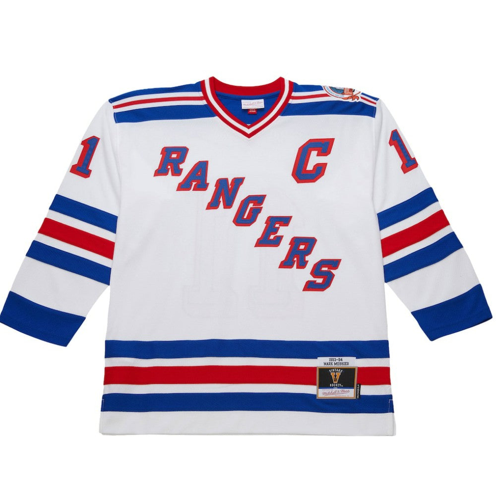 Mark Messier New York Rangers 1993-94 Power Play Jersey - White - NHL 201979137