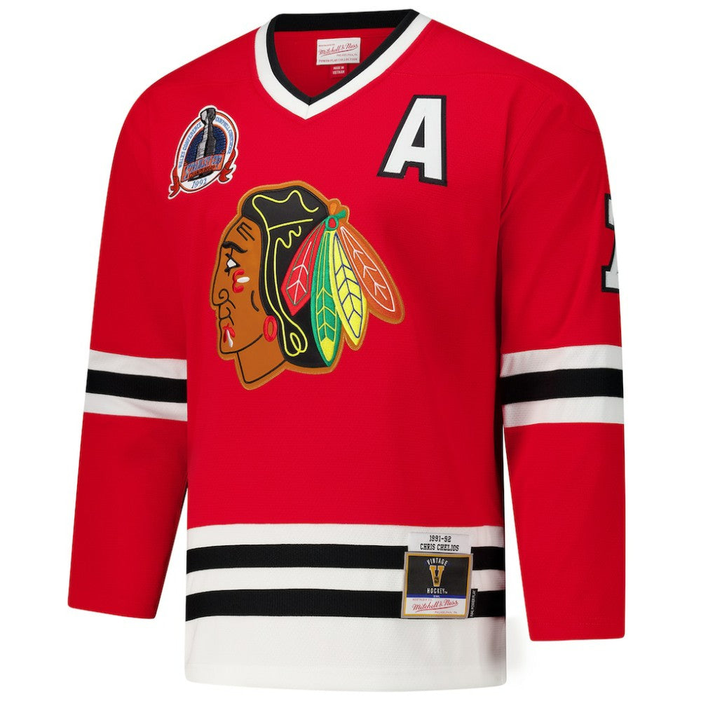 Chris Chelios Chicago Blackhawks 1991-92 Power Play Jersey - Red - NHL 201979146