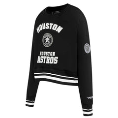 Houston Astros Pro Standard Women's Pearl Cropped Pullover Sweatshirt
 - Black - MLB Lifestyle