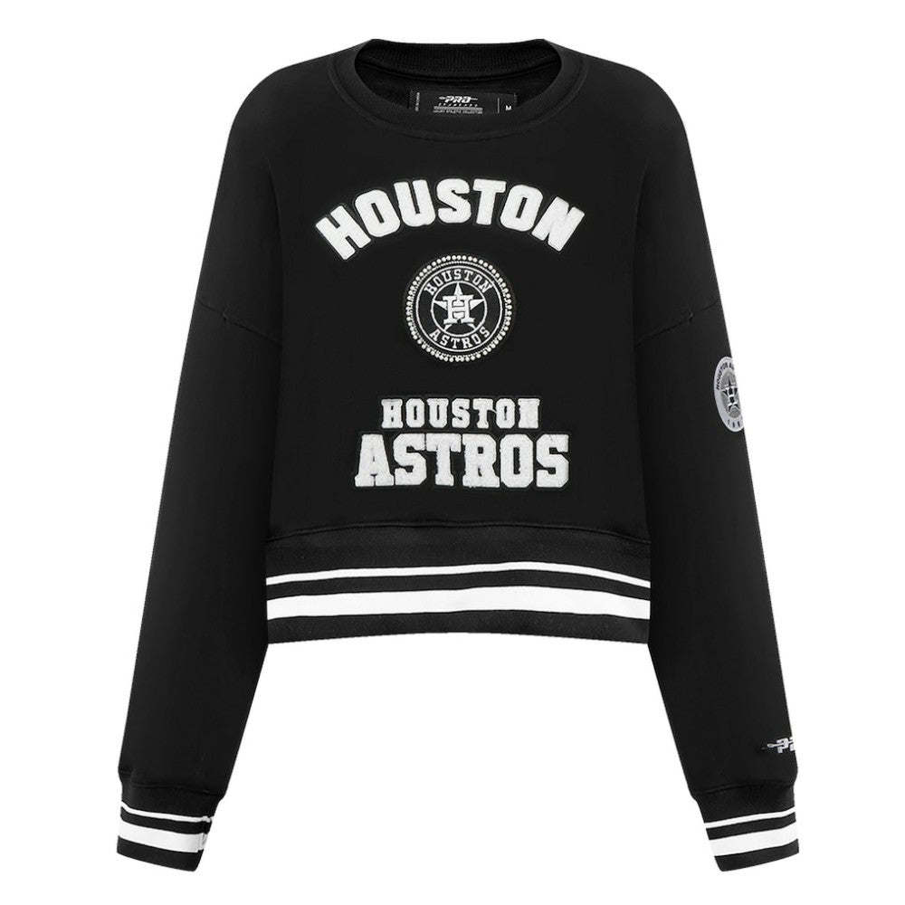 Houston Astros Pro Standard Women's Pearl Cropped Pullover Sweatshirt
 - Black - MLB Lifestyle