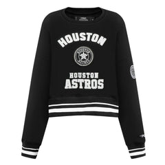 Houston Astros Pro Standard Women's Pearl Cropped Pullover Sweatshirt
 - Black - MLB Lifestyle