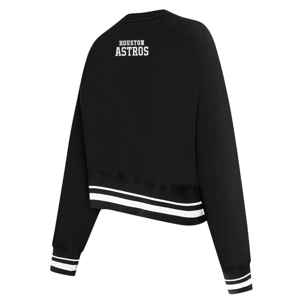 Houston Astros Pro Standard Women's Pearl Cropped Pullover Sweatshirt
 - Black - MLB Lifestyle