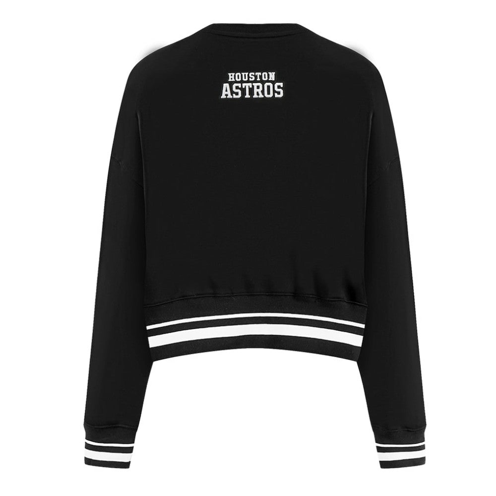 Houston Astros Pro Standard Women's Pearl Cropped Pullover Sweatshirt
 - Black - MLB Lifestyle