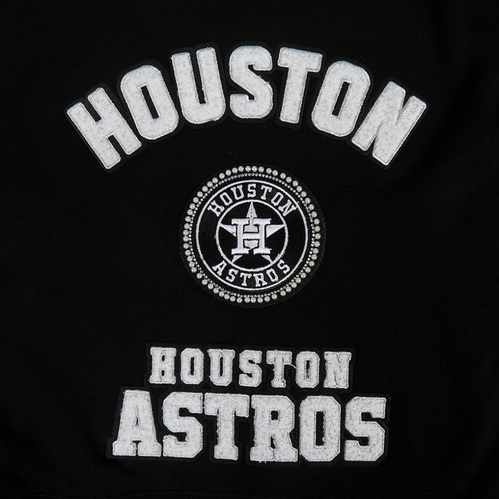 Houston Astros Pro Standard Women's Pearl Cropped Pullover Sweatshirt
 - Black - MLB Lifestyle