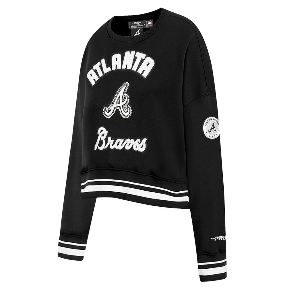 Atlanta Braves Pro Standard Women's Pearl Cropped Pullover Sweatshirt
 - Black - MLB Lifestyle