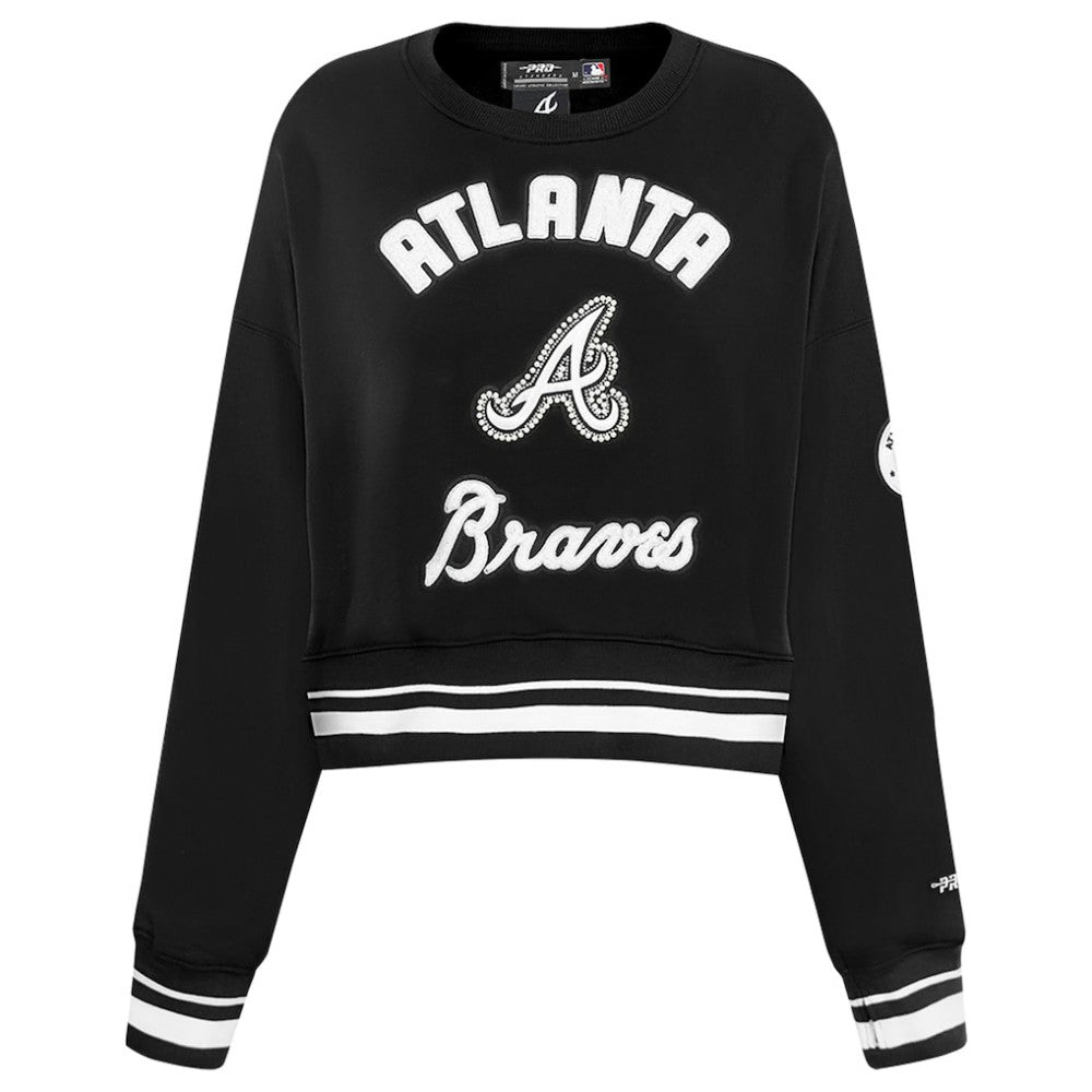 Atlanta Braves Pro Standard Women's Pearl Cropped Pullover Sweatshirt
 - Black - MLB Lifestyle