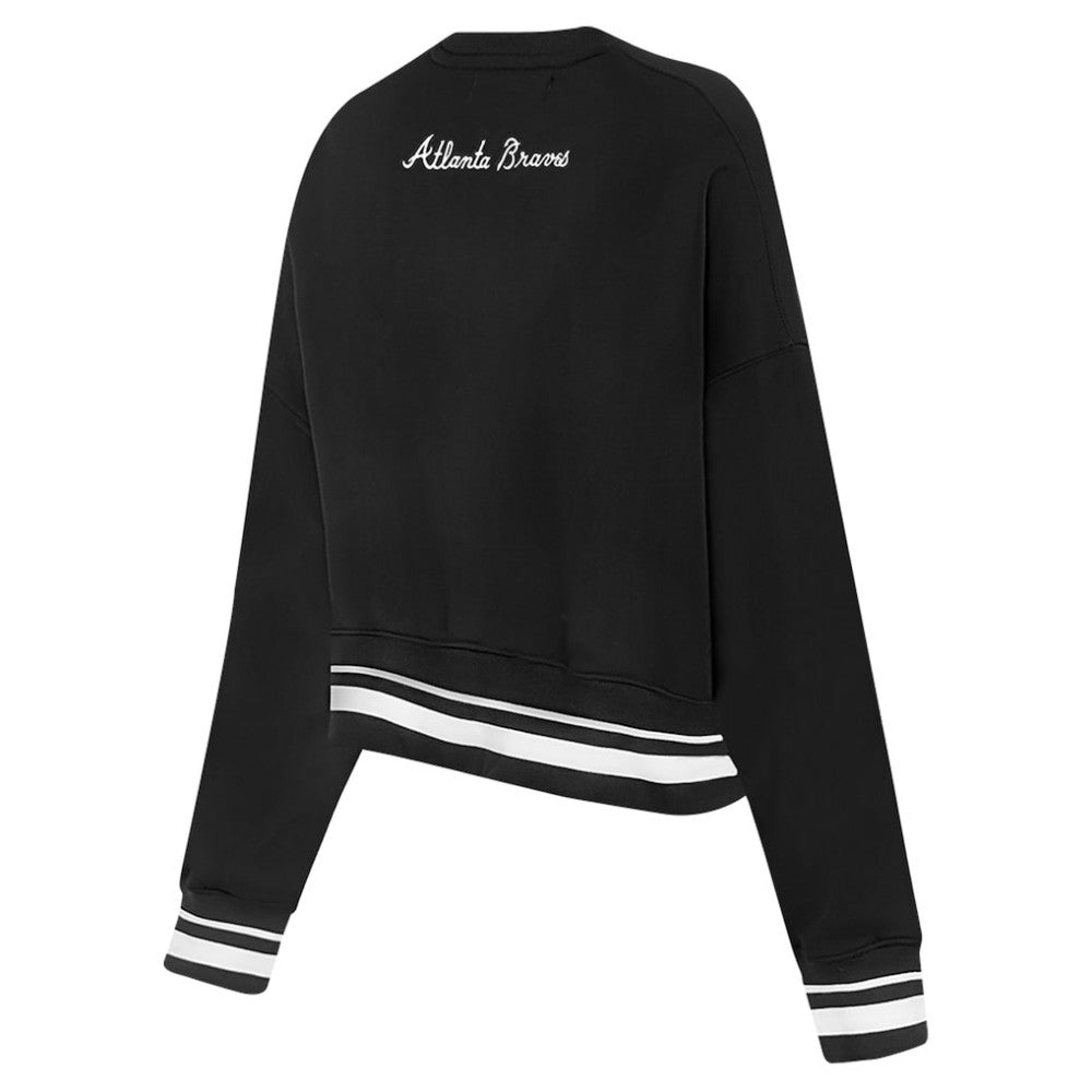 Atlanta Braves Pro Standard Women's Pearl Cropped Pullover Sweatshirt
 - Black - MLB Lifestyle