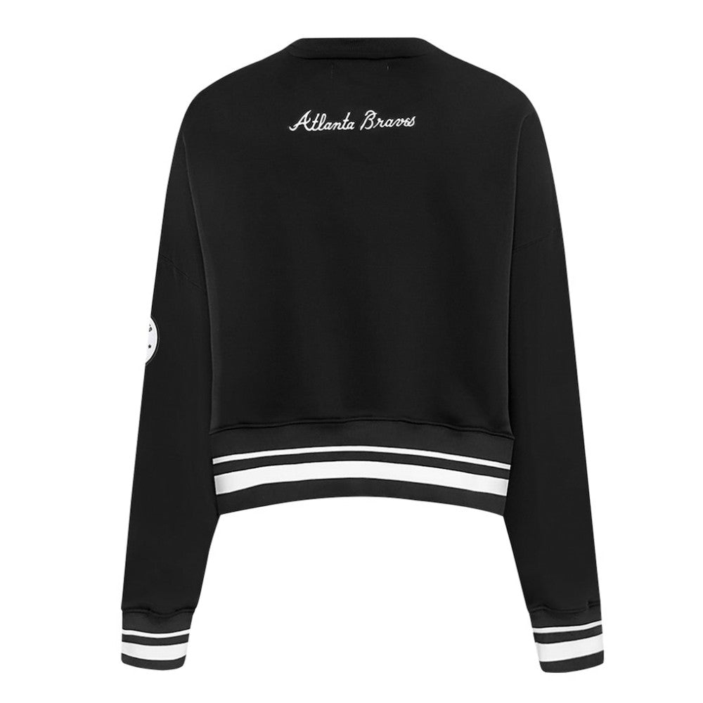 Atlanta Braves Pro Standard Women's Pearl Cropped Pullover Sweatshirt
 - Black - MLB Lifestyle