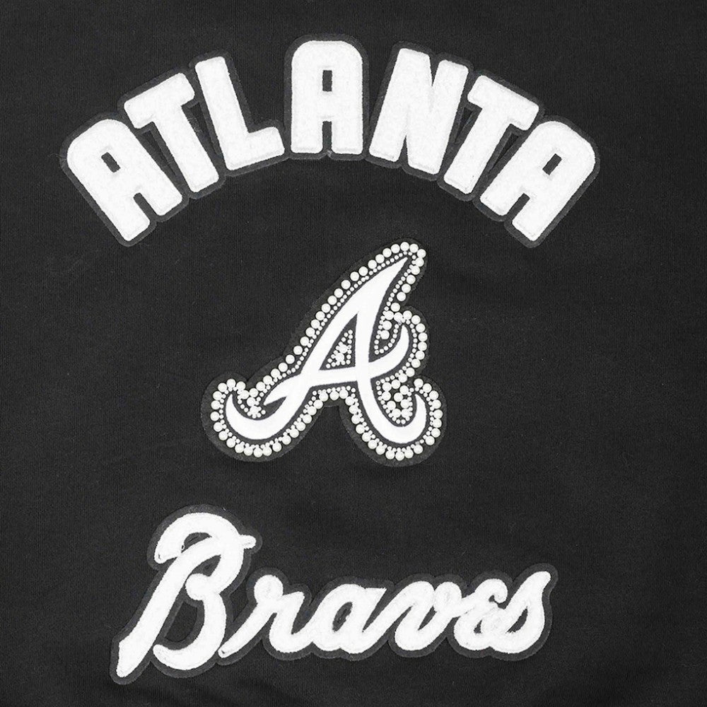 Atlanta Braves Pro Standard Women's Pearl Cropped Pullover Sweatshirt
 - Black - MLB Lifestyle