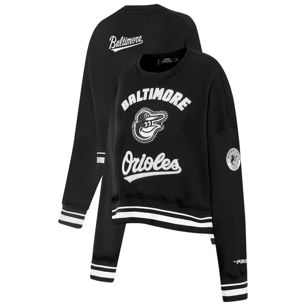 Baltimore Orioles Pro Standard Women's Pearl Cropped Pullover Sweatshirt
 - Black - MLB on Sale
