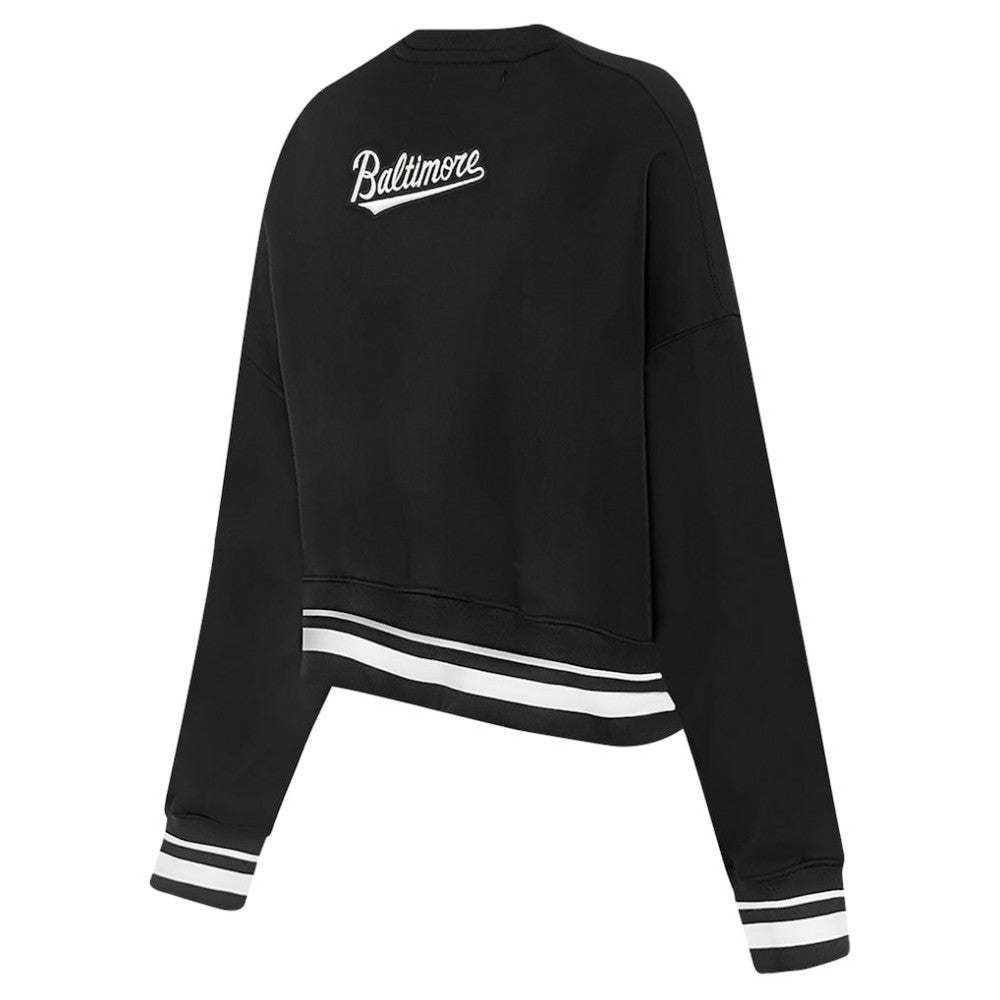 Baltimore Orioles Pro Standard Women's Pearl Cropped Pullover Sweatshirt
 - Black - MLB on Sale