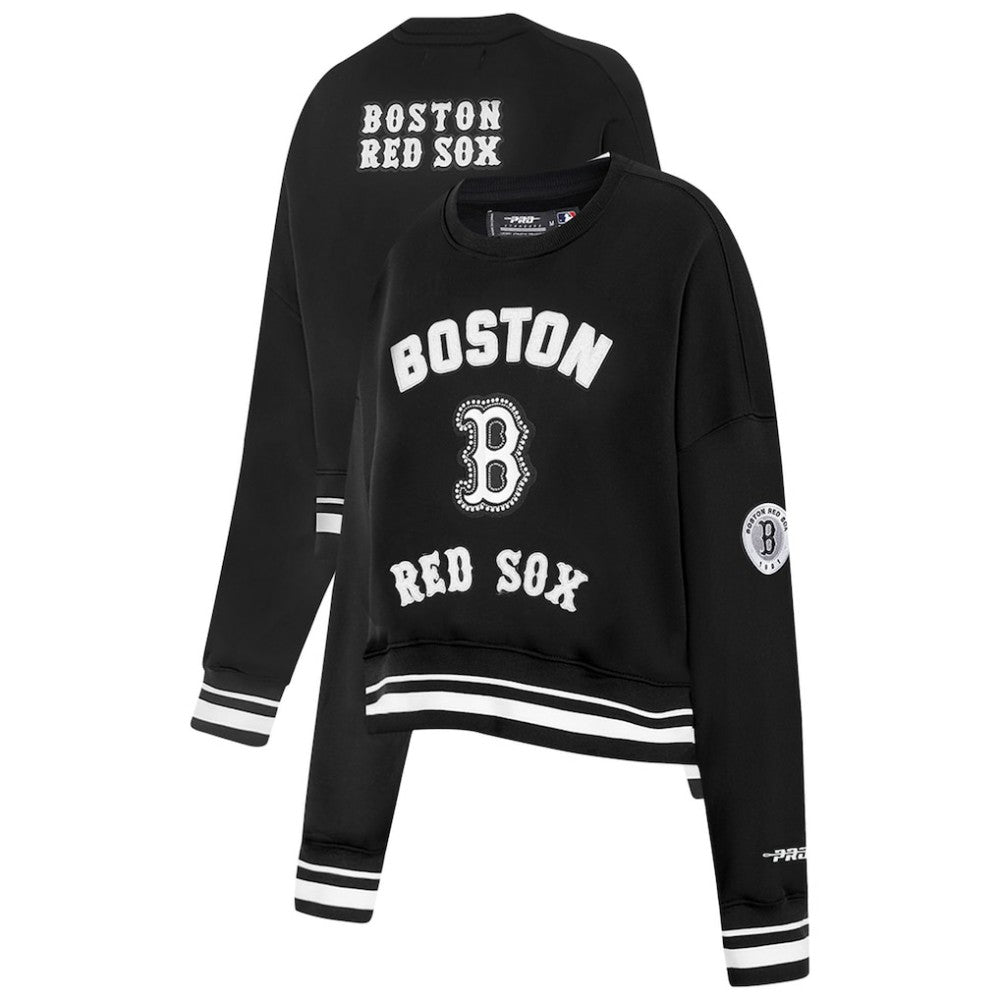 Boston Red Sox Pro Standard Women's Pearl Cropped Pullover Sweatshirt
 - Black - MLB Online