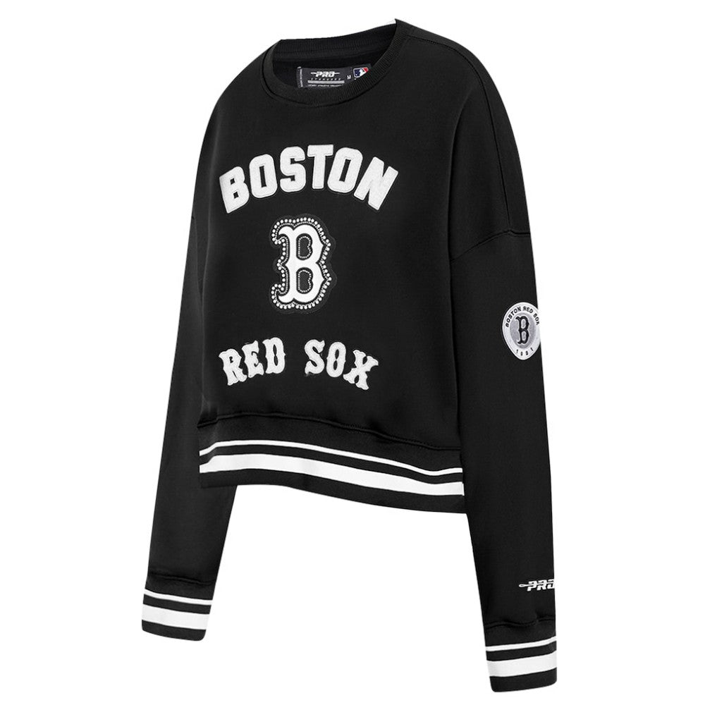 Boston Red Sox Pro Standard Women's Pearl Cropped Pullover Sweatshirt
 - Black - MLB Online