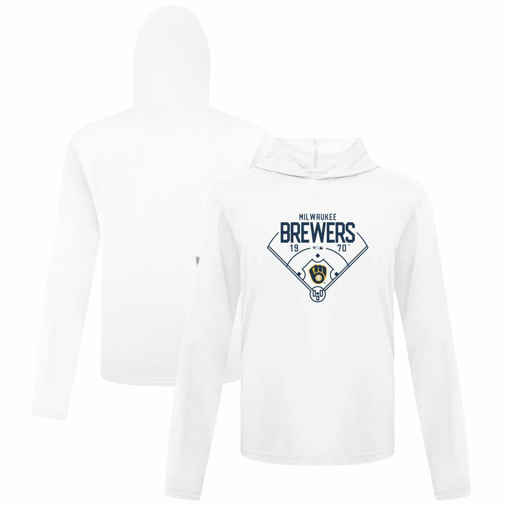 Milwaukee Brewers Levelwear Anthem Home Field Pullover Hoodie - White - MLB Online