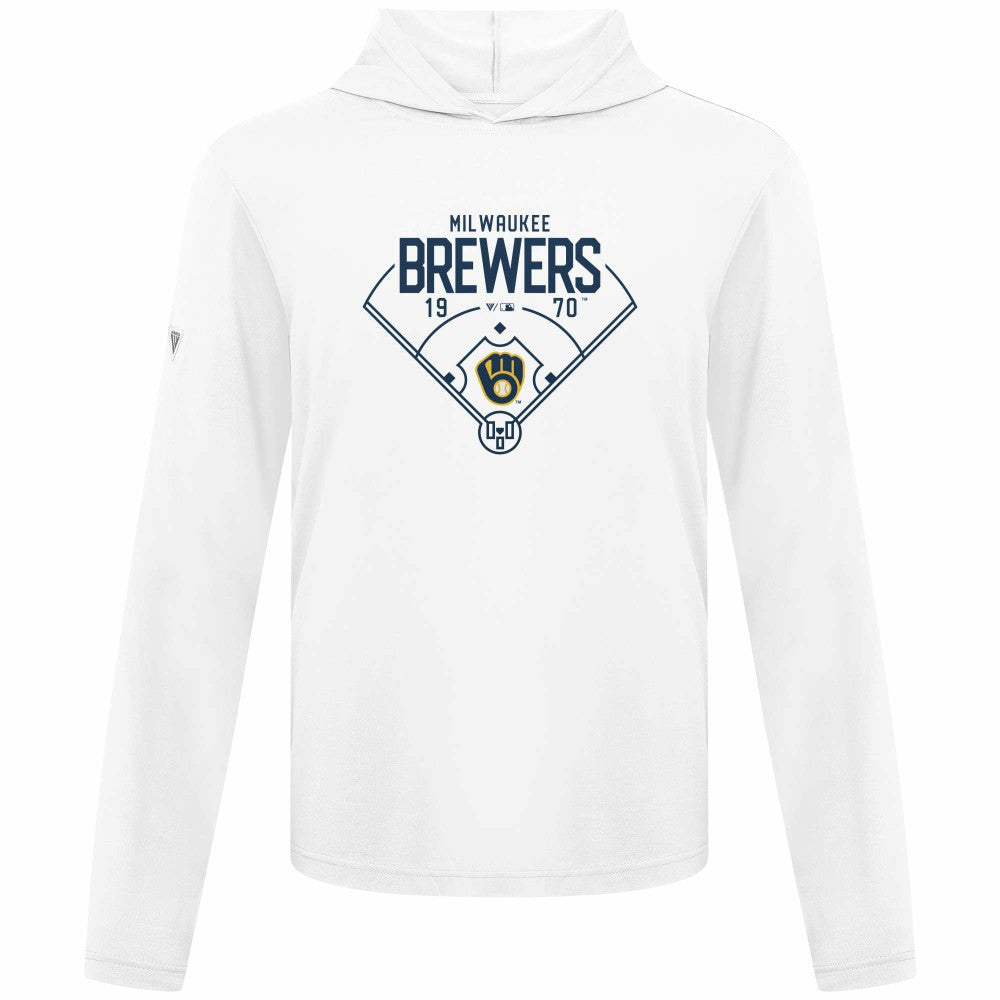 Milwaukee Brewers Levelwear Anthem Home Field Pullover Hoodie - White - MLB Online