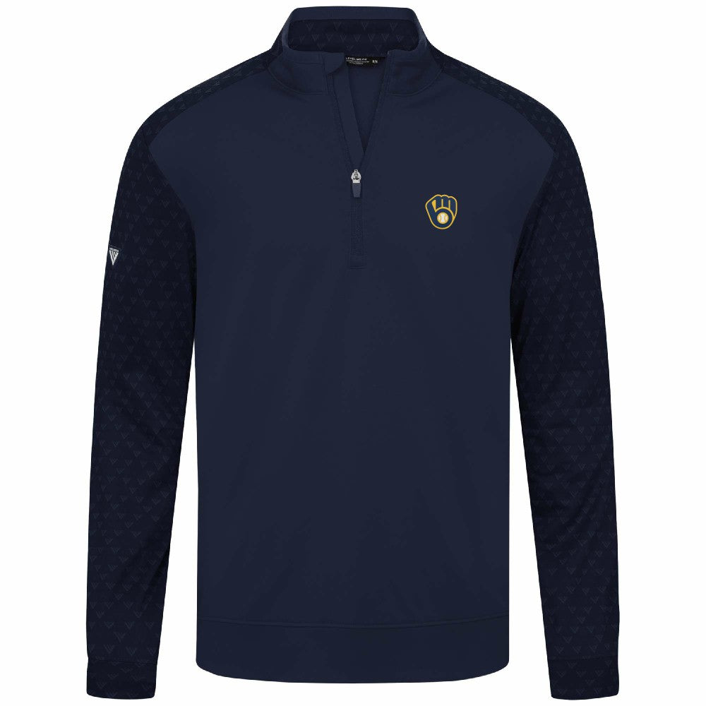 Milwaukee Brewers Levelwear Aztec Insignia 2.0 Quarter-Zip Pullover Top - Navy - MLB Online