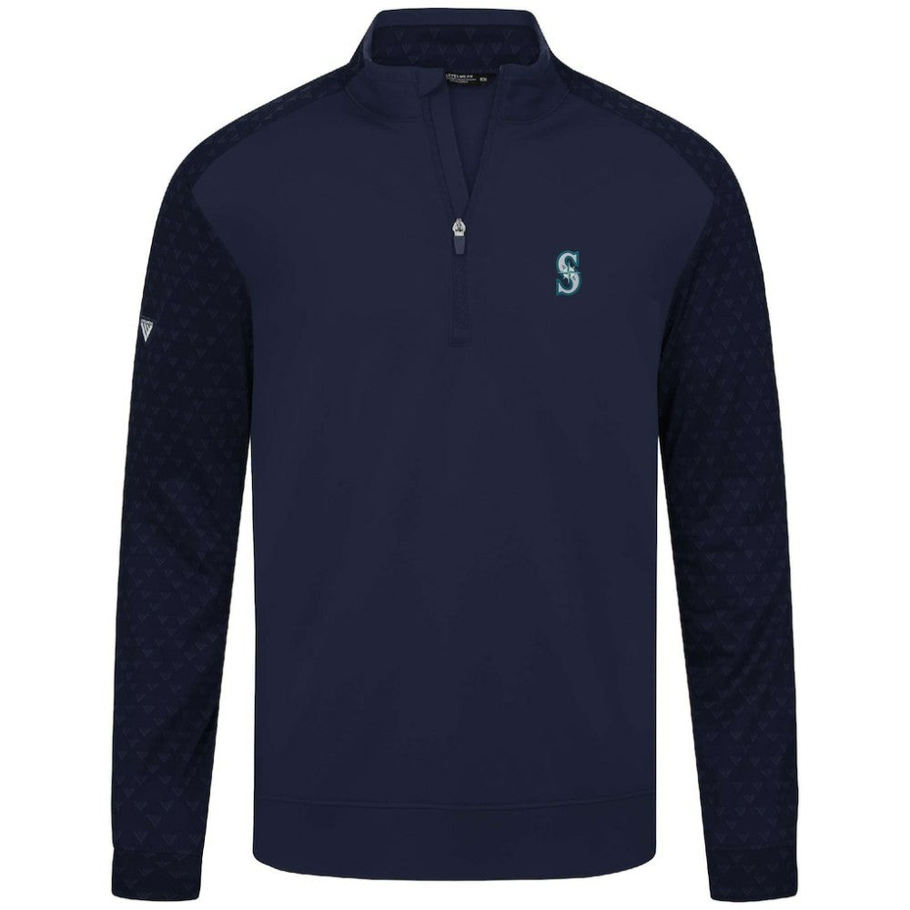 Seattle Mariners Levelwear Aztec Insignia 2.0 Quarter-Zip Pullover Top - Navy - MLB on Sale