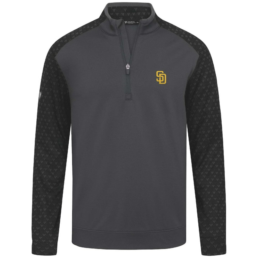 San Diego Padres Levelwear Aztec Insignia 2.0 Quarter-Zip Pullover Top - Charcoal - MLB Discount