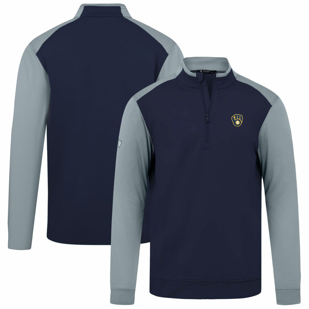 Milwaukee Brewers Levelwear Insignia 2.0 Quarter-Zip Pullover Top - Navy - MLB on Sale