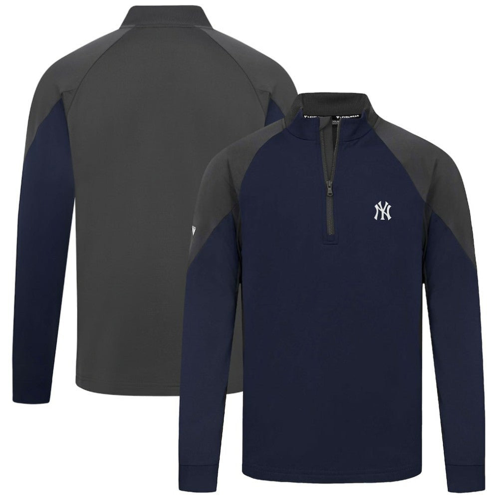 New York Yankees Levelwear Cadet Insignia 2.0 Raglan Quarter-Zip Jacket - Navy - MLB Sale
