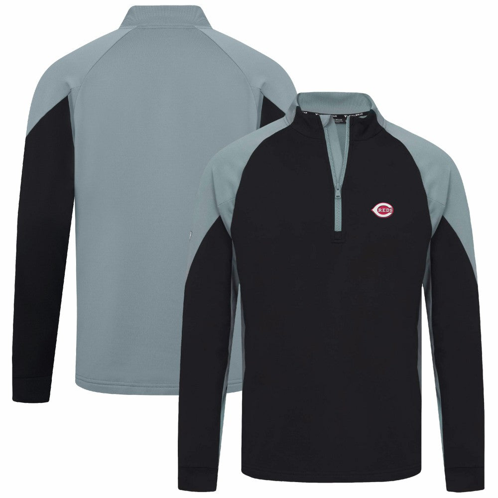 Cincinnati Reds Levelwear Cadet Insignia 2.0 Raglan Quarter-Zip Jacket - Black - MLB on Sale